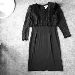 Black formal lace topped dress